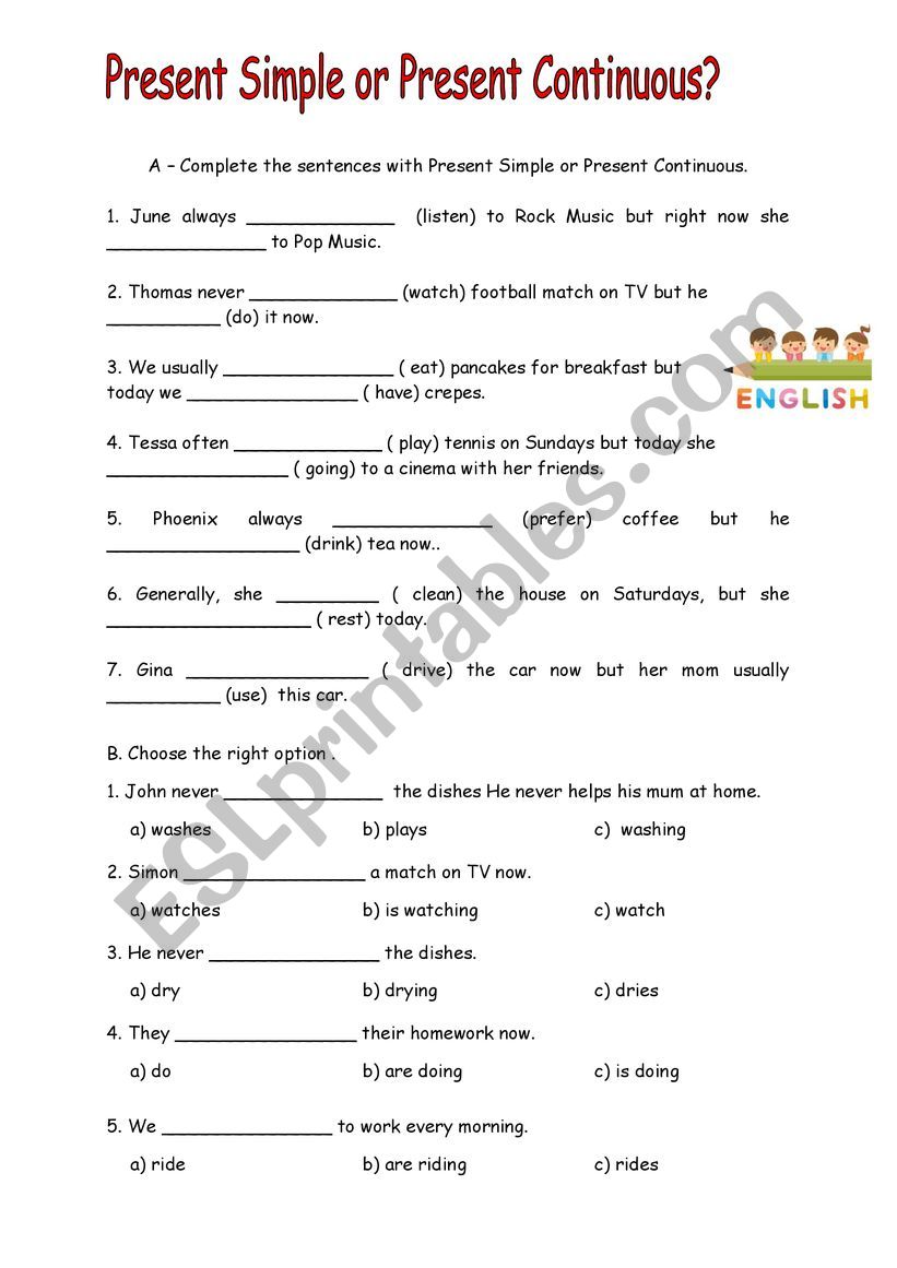 Present simple or present continuuos tense