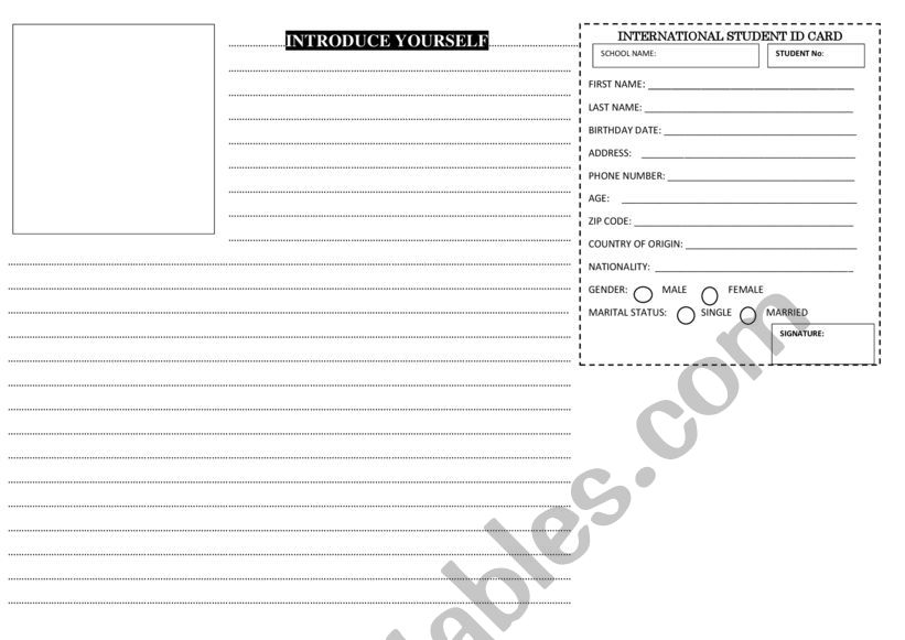 Introduce Yourself and International  Student Card
