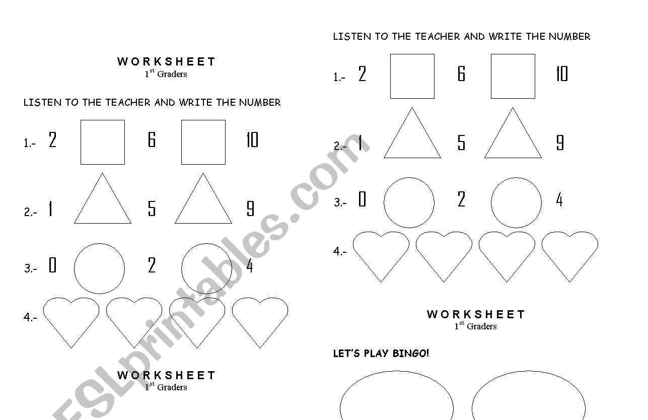 numbers worksheet