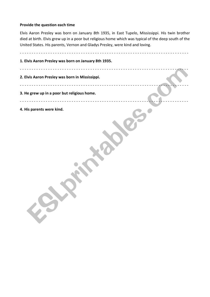 Interrogative Form worksheet