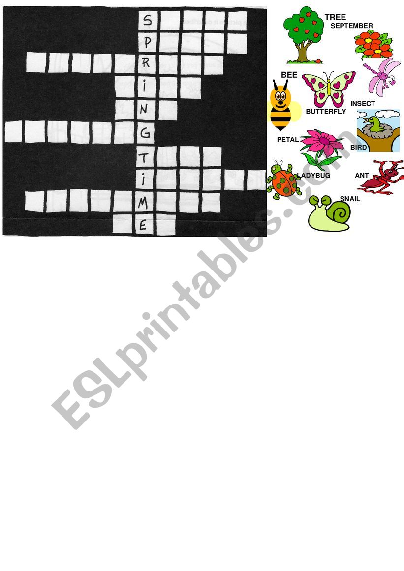 spring crossword worksheet