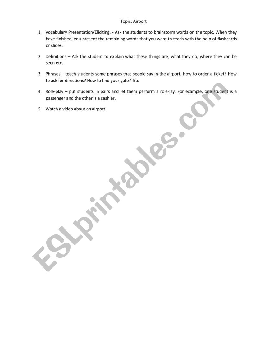 Speaking Lessons worksheet