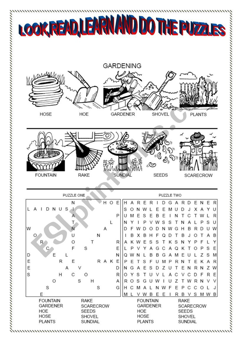 Gardening - ESL worksheet by musicangela