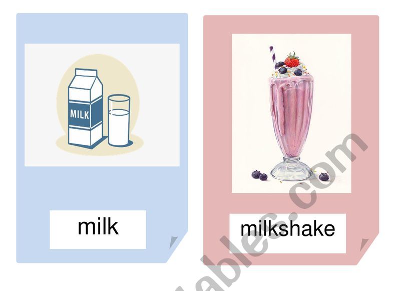 drinks flashcards worksheet