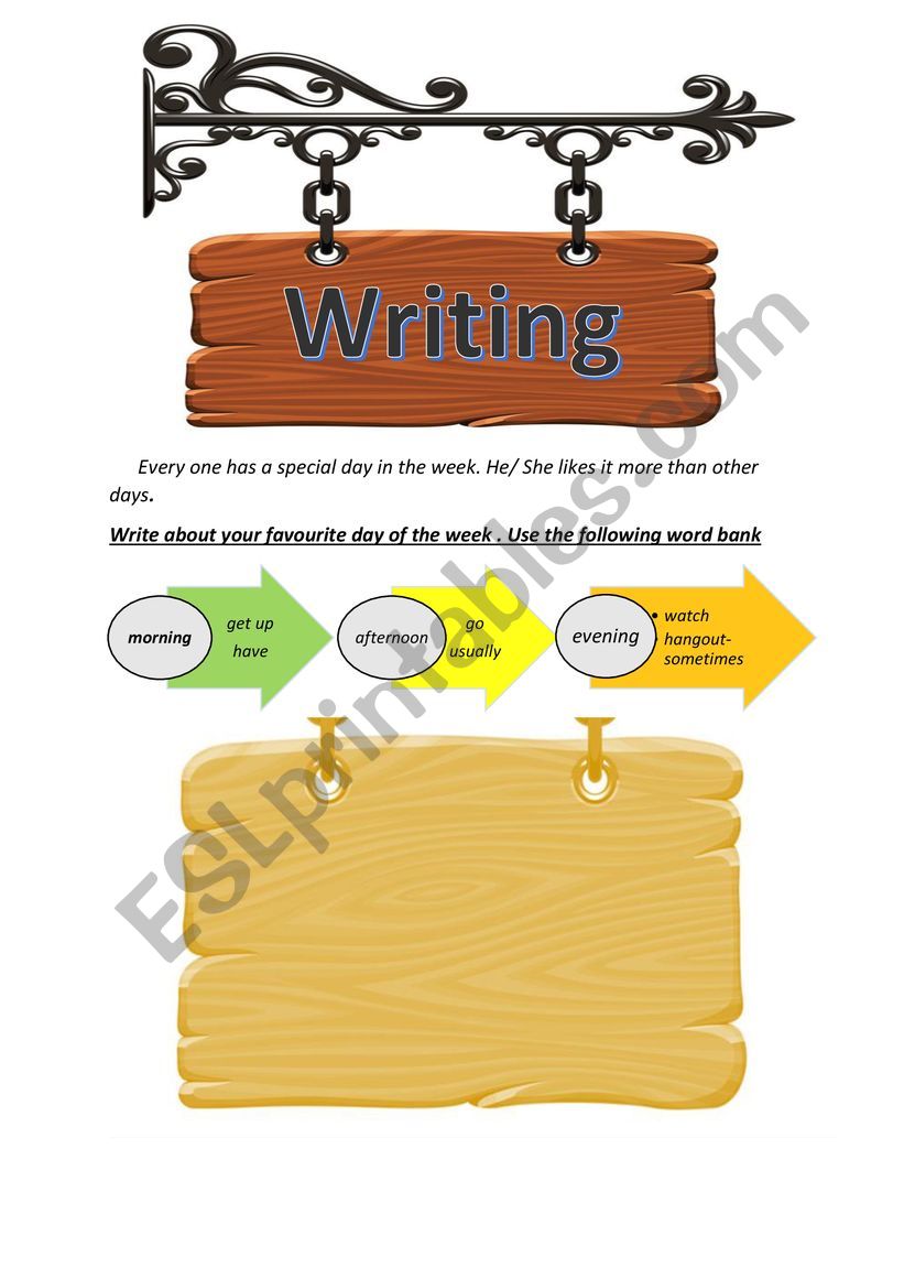 favourite day of the week worksheet
