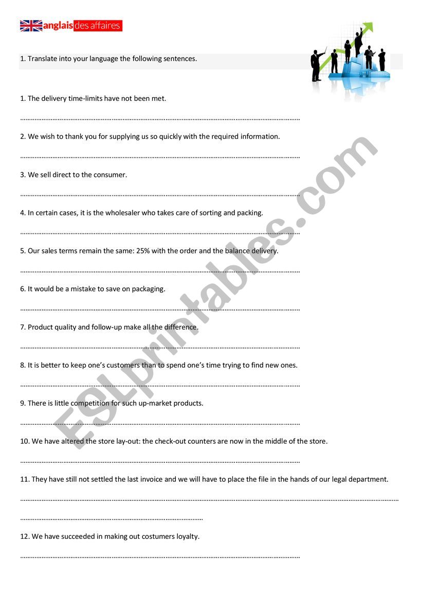 Business English worksheet