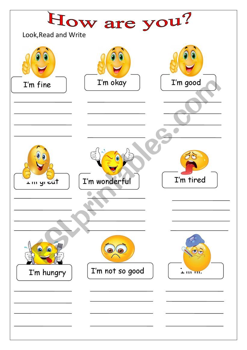 how are you? worksheet