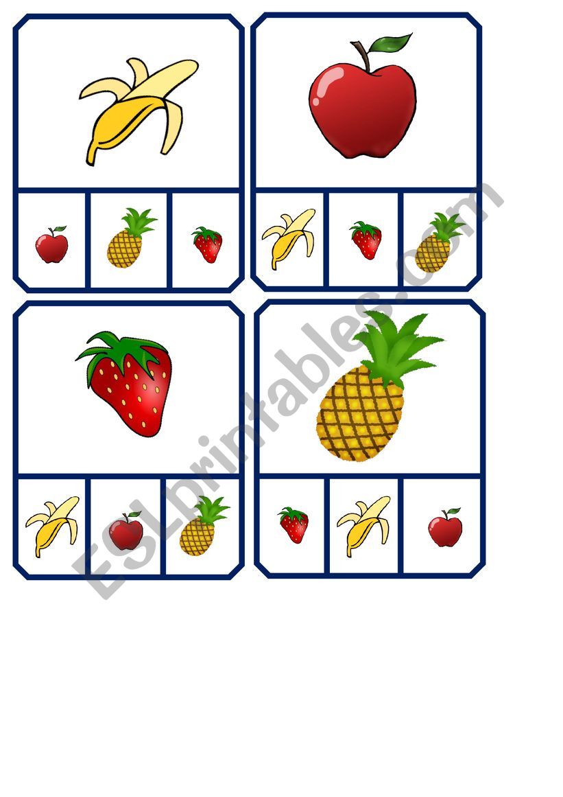 Food Card Game (1/3) worksheet