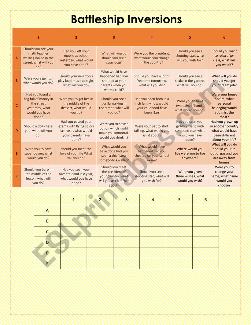 Inversions worksheet