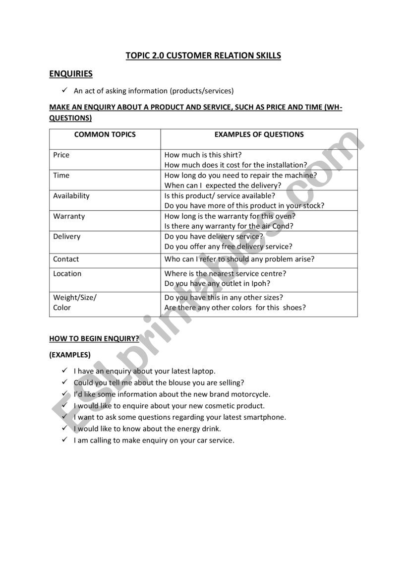 complaint note worksheet