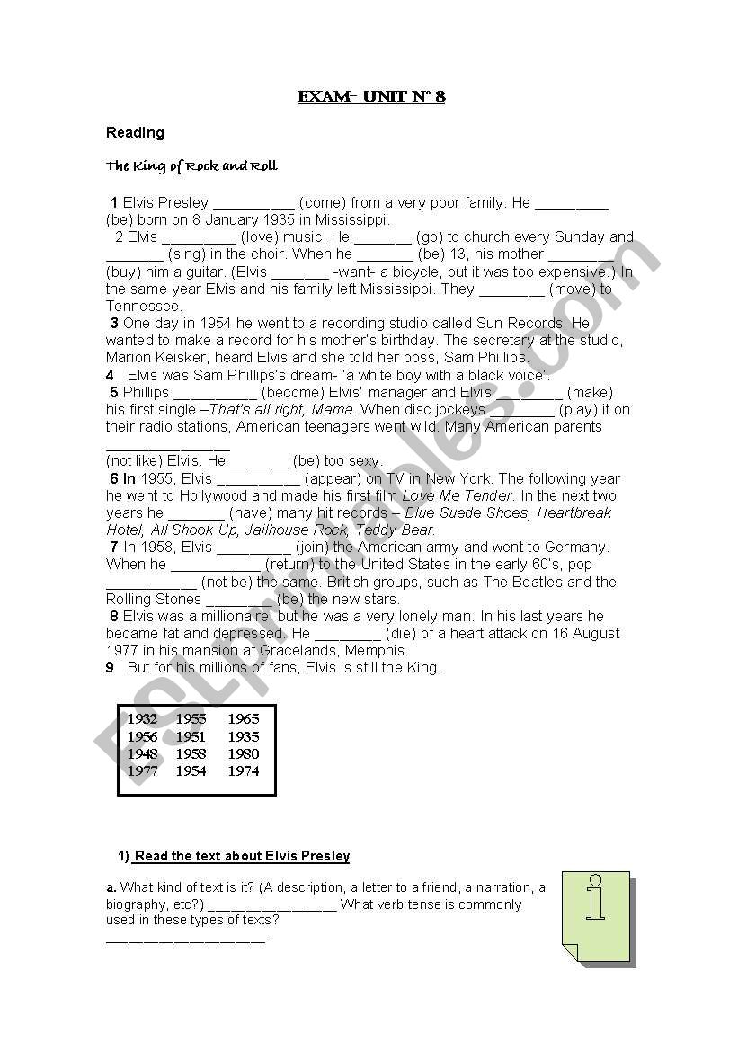 The Past Simple  worksheet