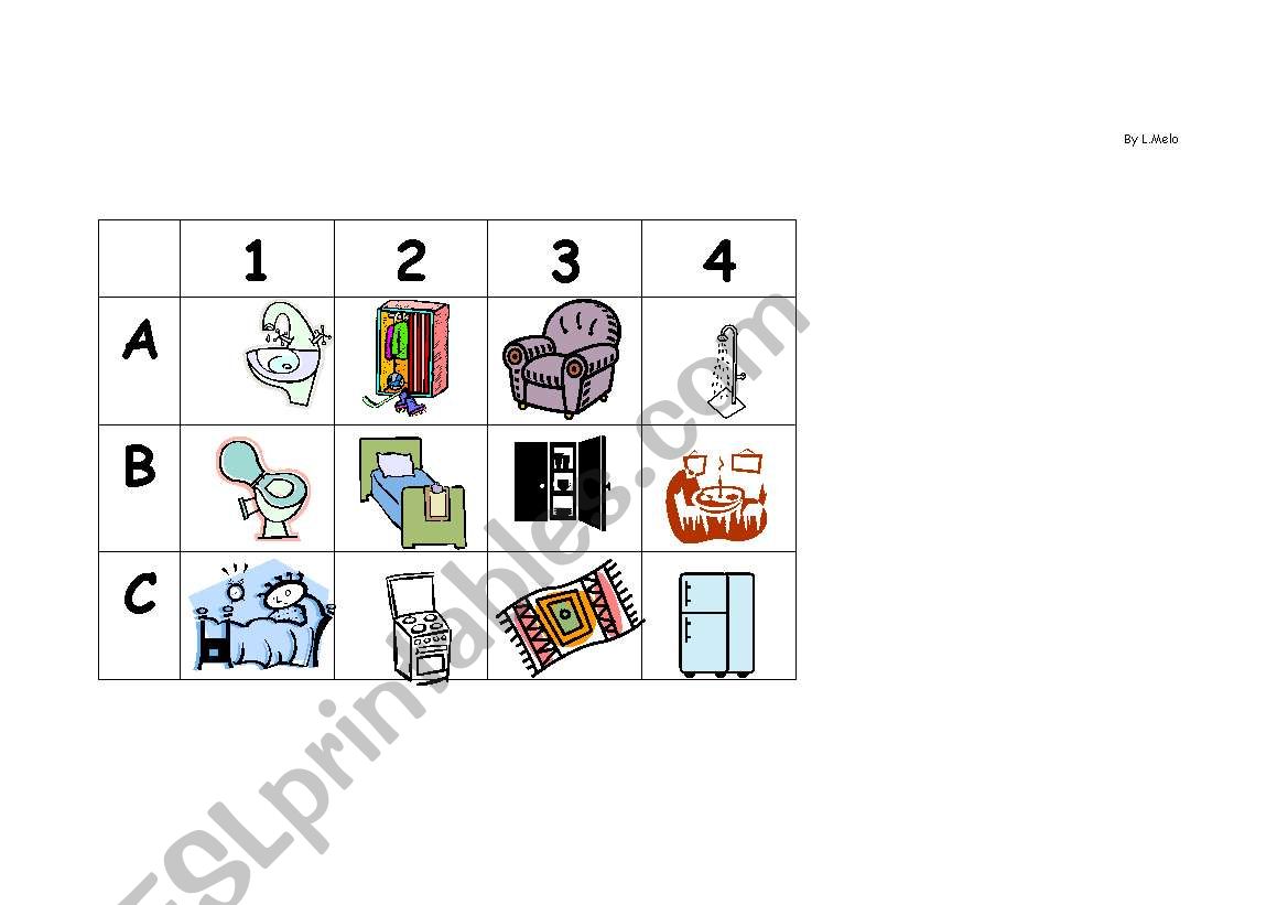 Furniture Time Table part 1 worksheet