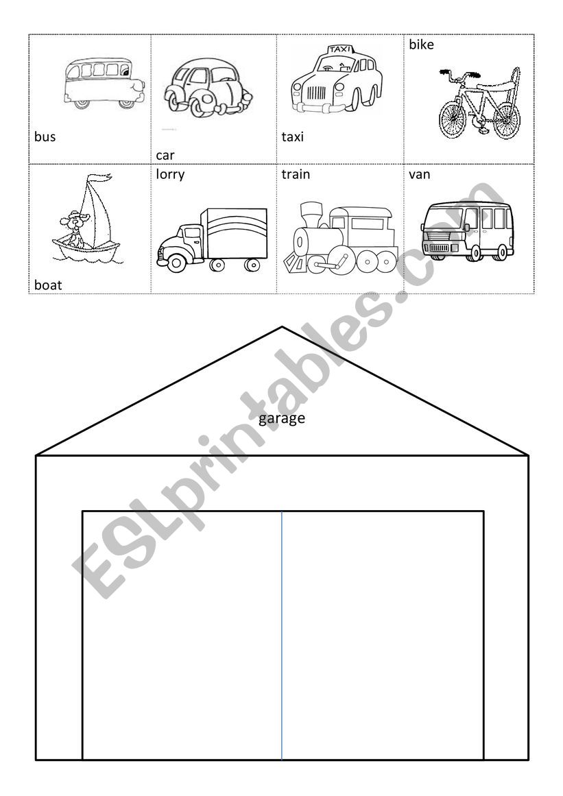 Vehicles Transport worksheet