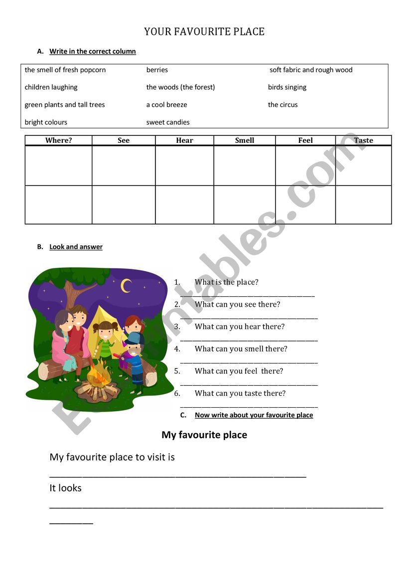 descriptive writing  worksheet