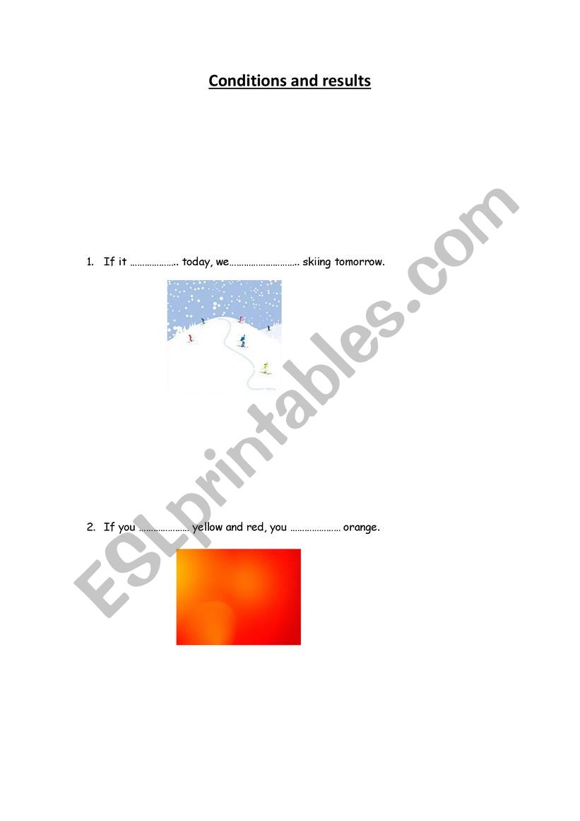 Zero+first conditional worksheet