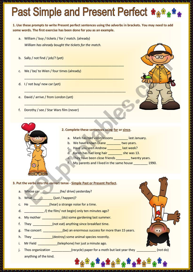 Past Simple- Present Perfect worksheet