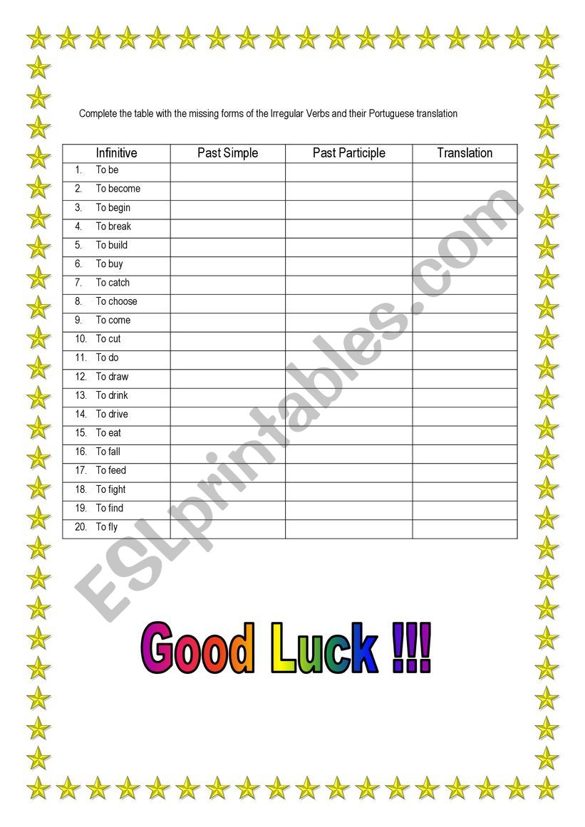 Irregular_Verb_List_Worksheet worksheet