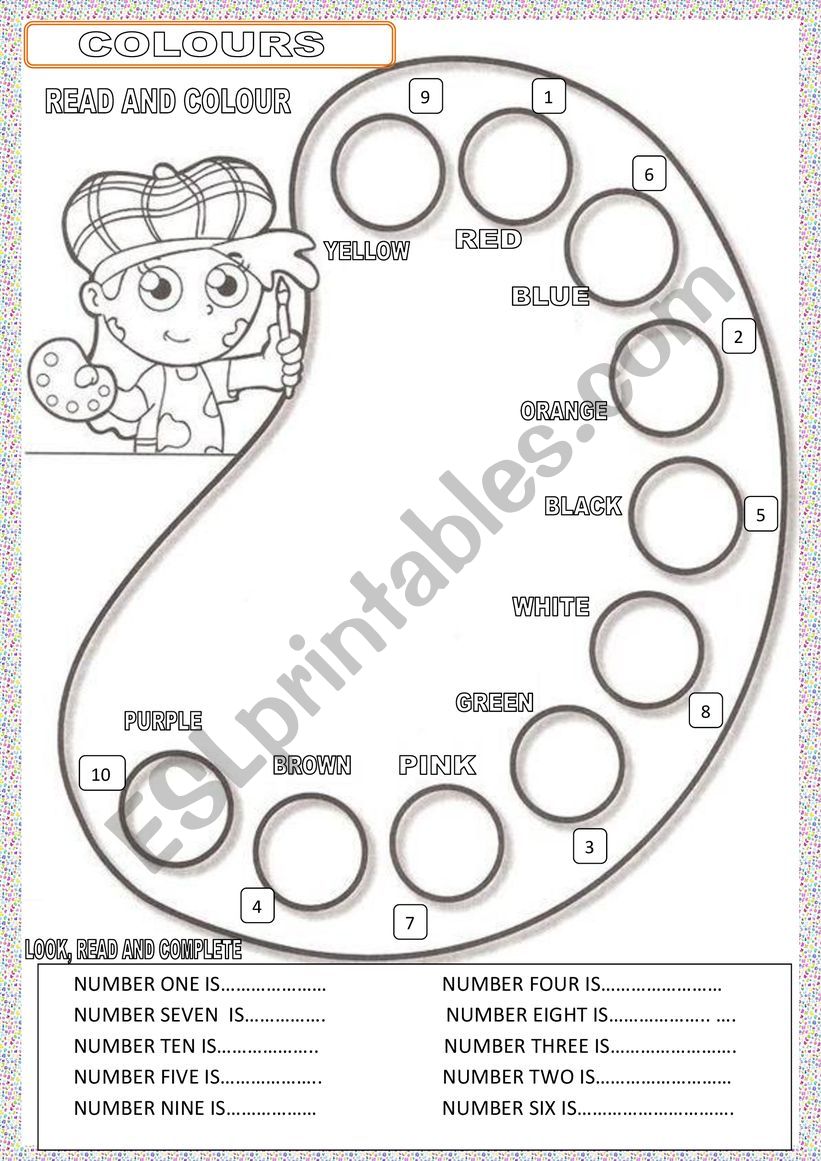 COLOURS worksheet