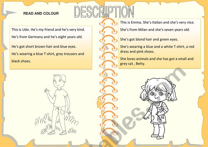 DESCRIPTION worksheet