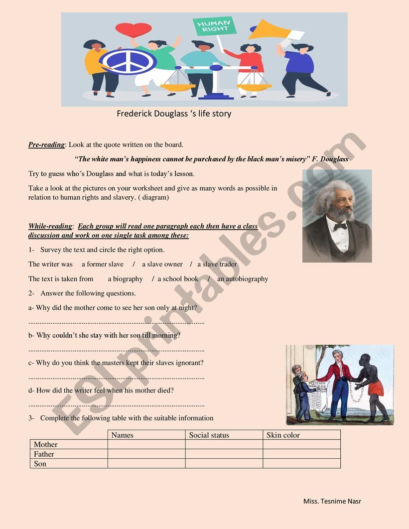 Human rights - frederick Douglass 2nd year