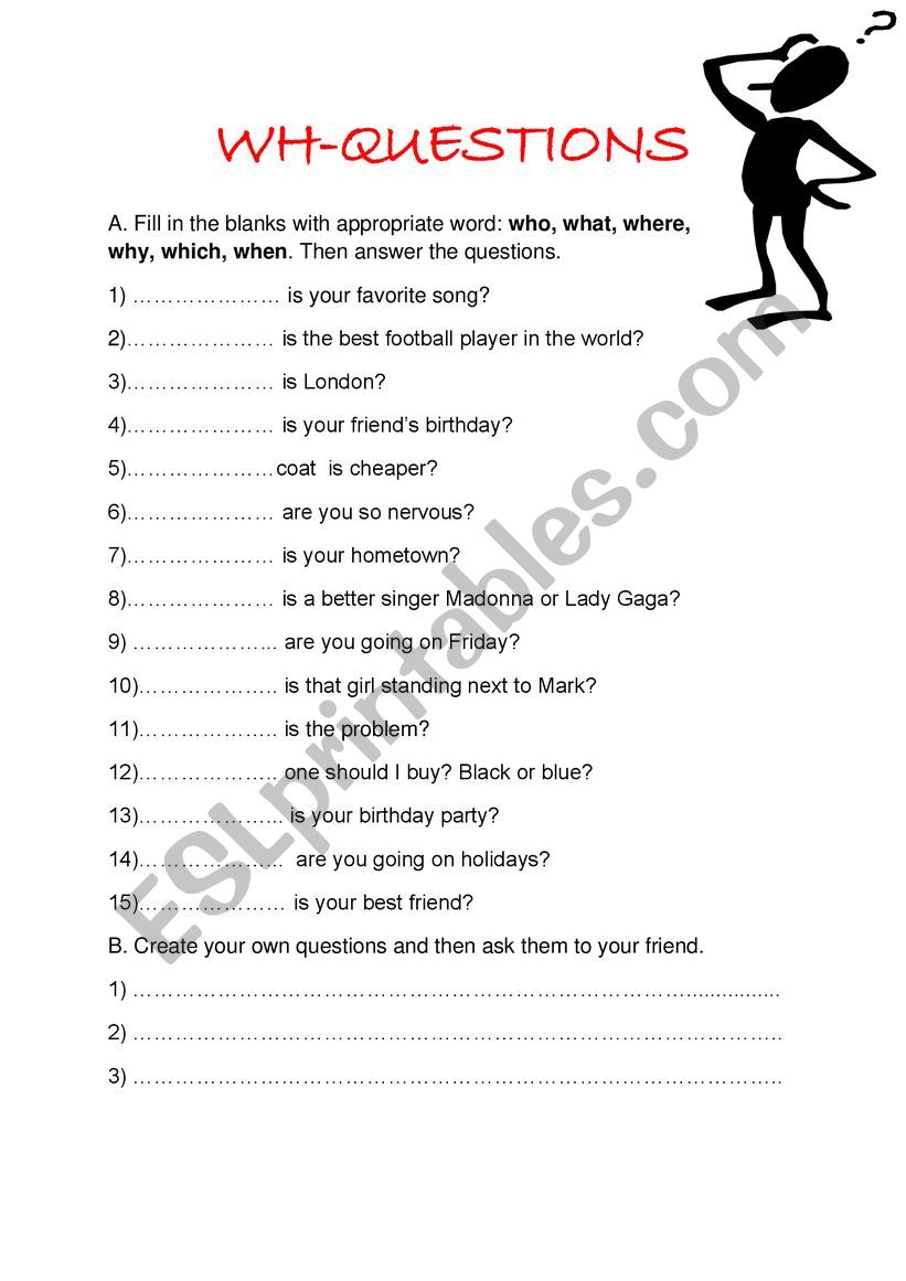 Question particles worksheet