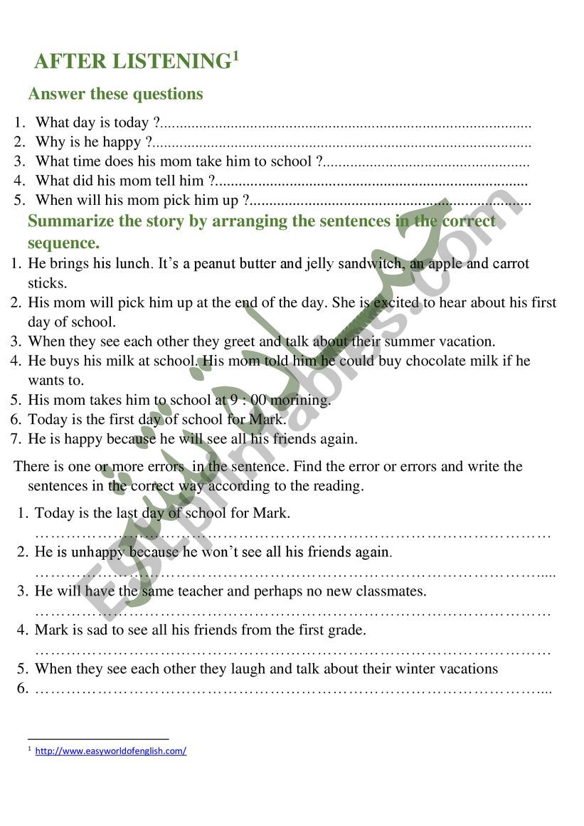 tenses worksheet