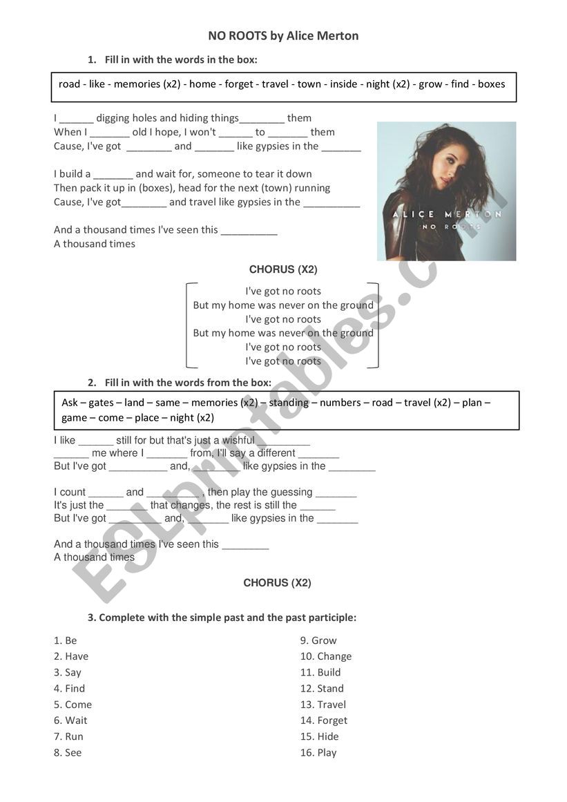 No roots by A.Merton worksheet