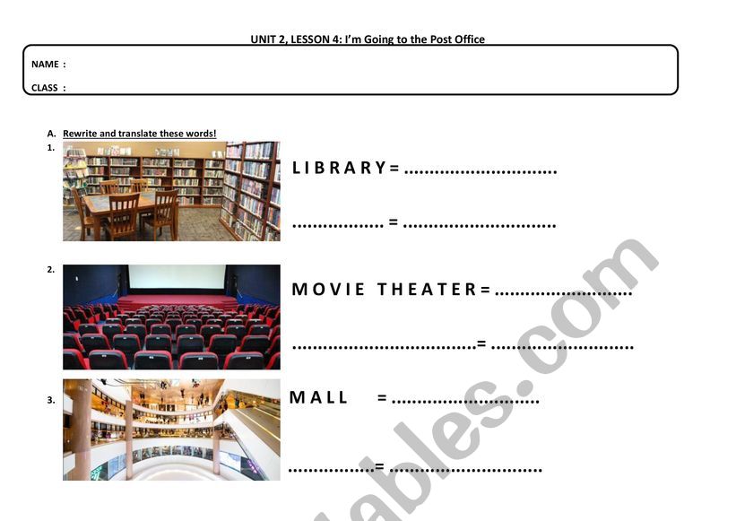 Where are you going? worksheet