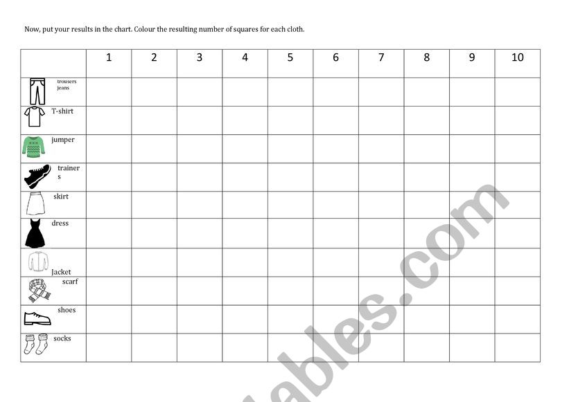 Clothes Activity worksheet