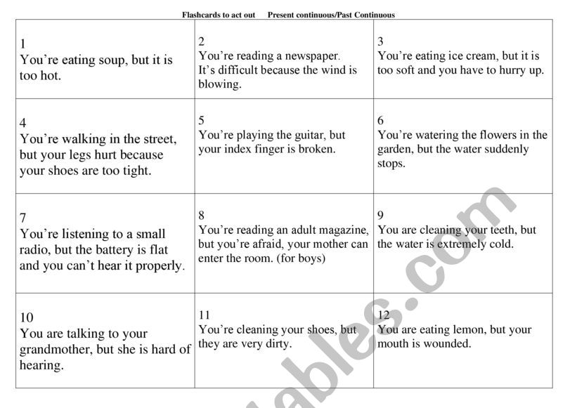 Present Continuous, Past Continuous