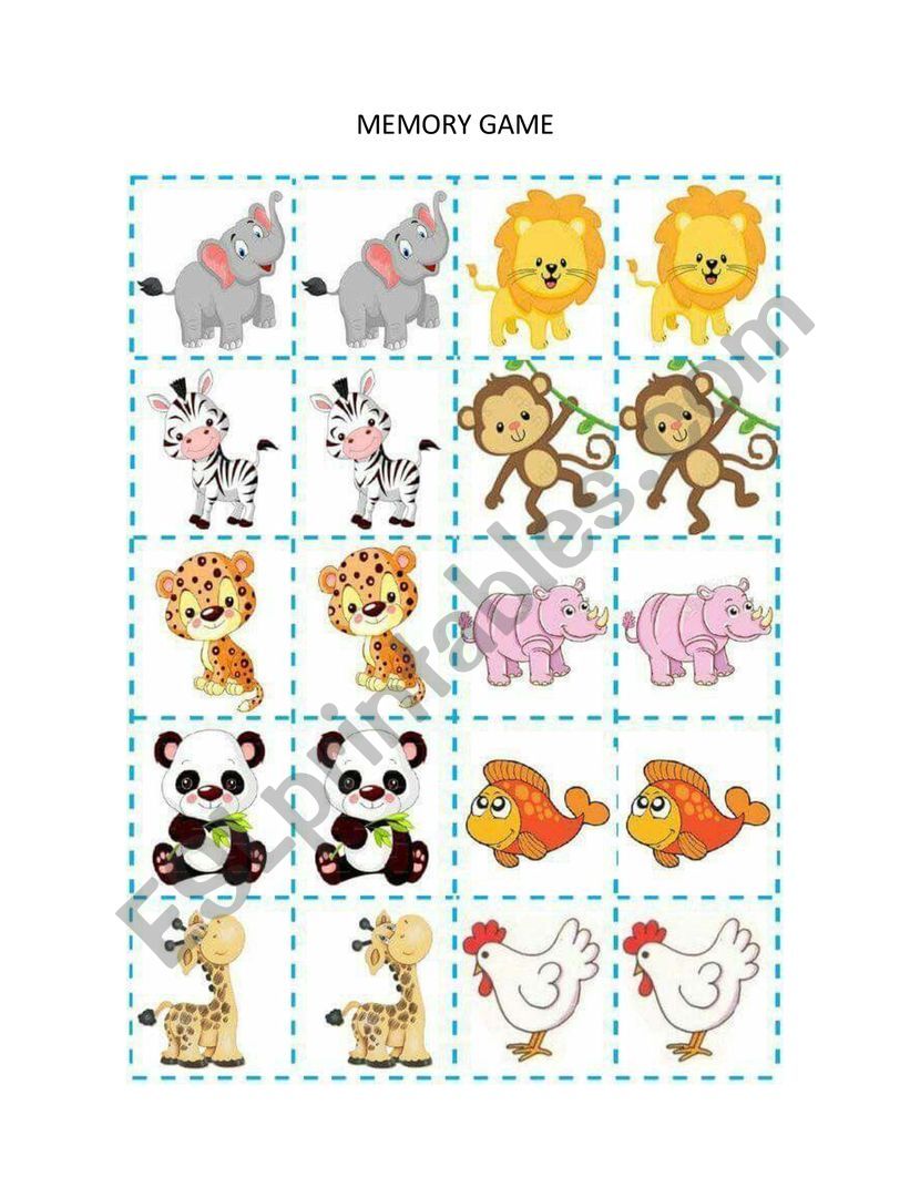 MEMORY GAME worksheet