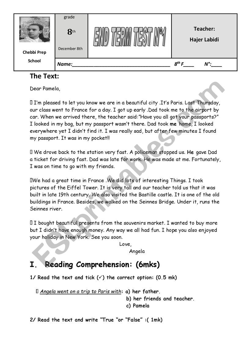 end term test 1 worksheet