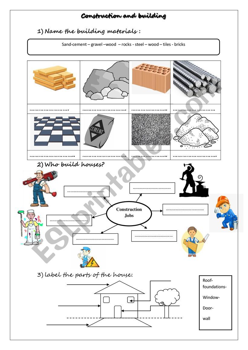 construction and building worksheet