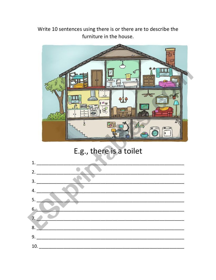 There is / there are house worksheet