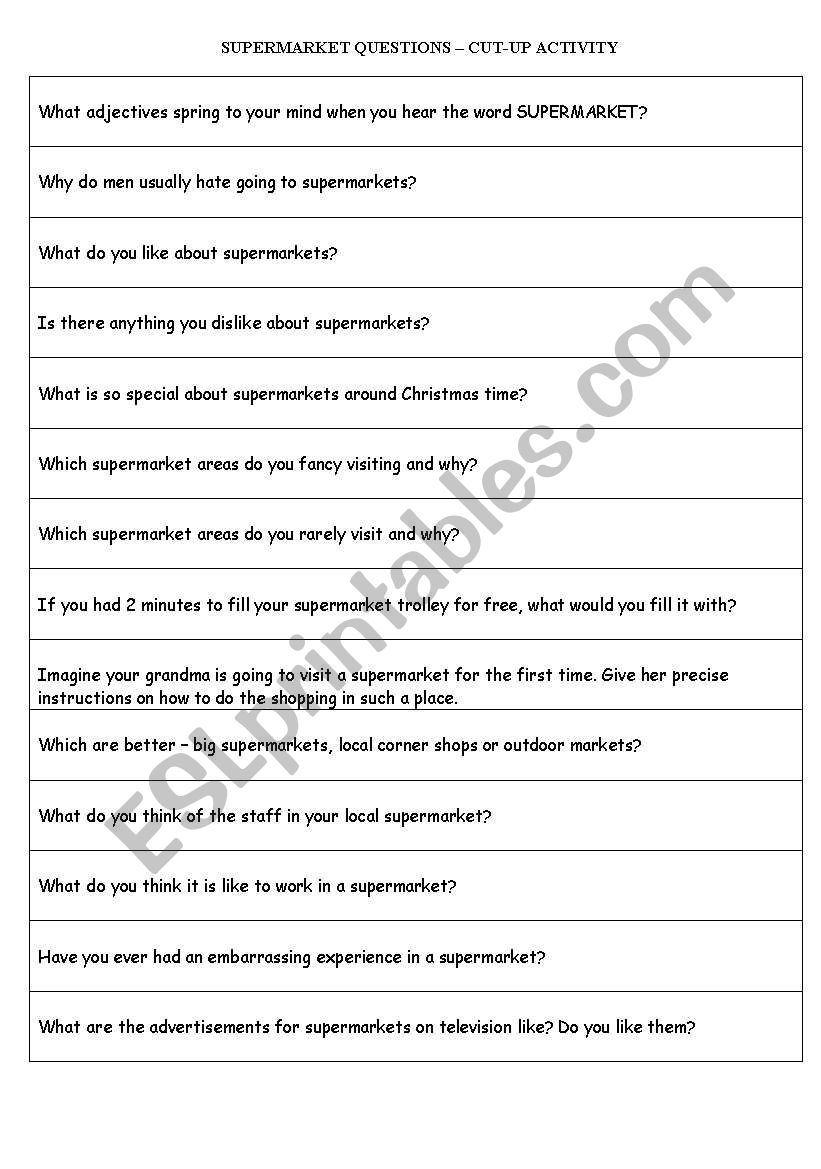 supermarket discussion questions