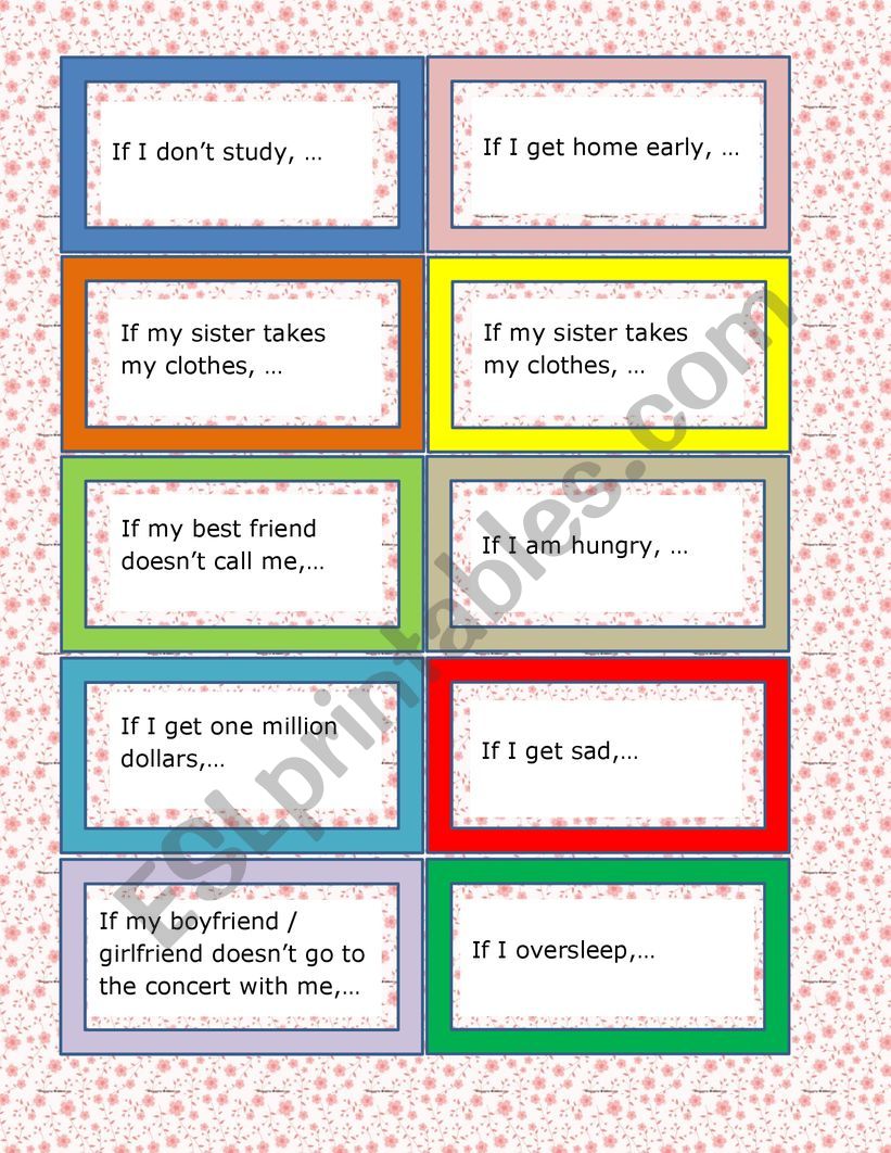 First Conditional Speaking Cards