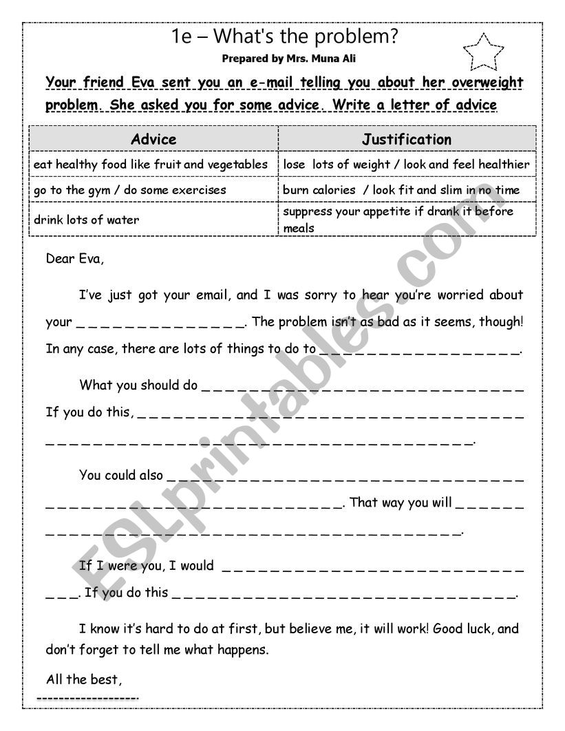 giving advice worksheet