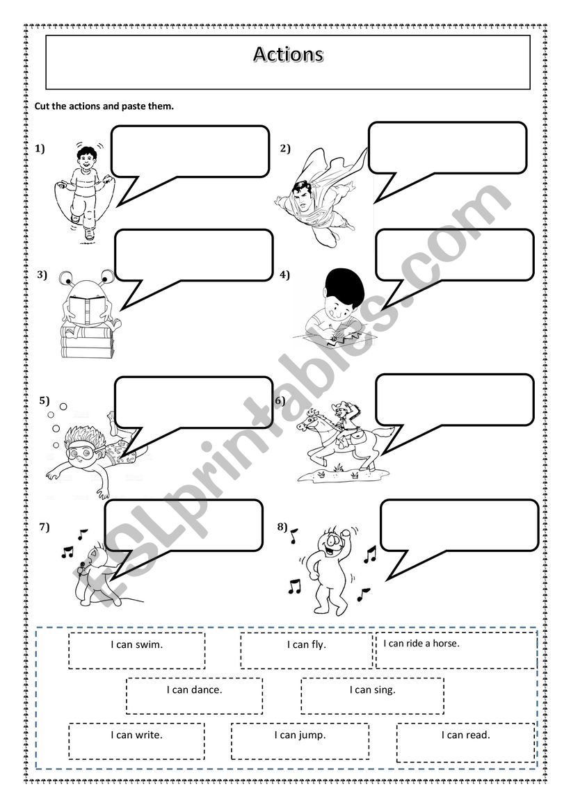 action verbs worksheet