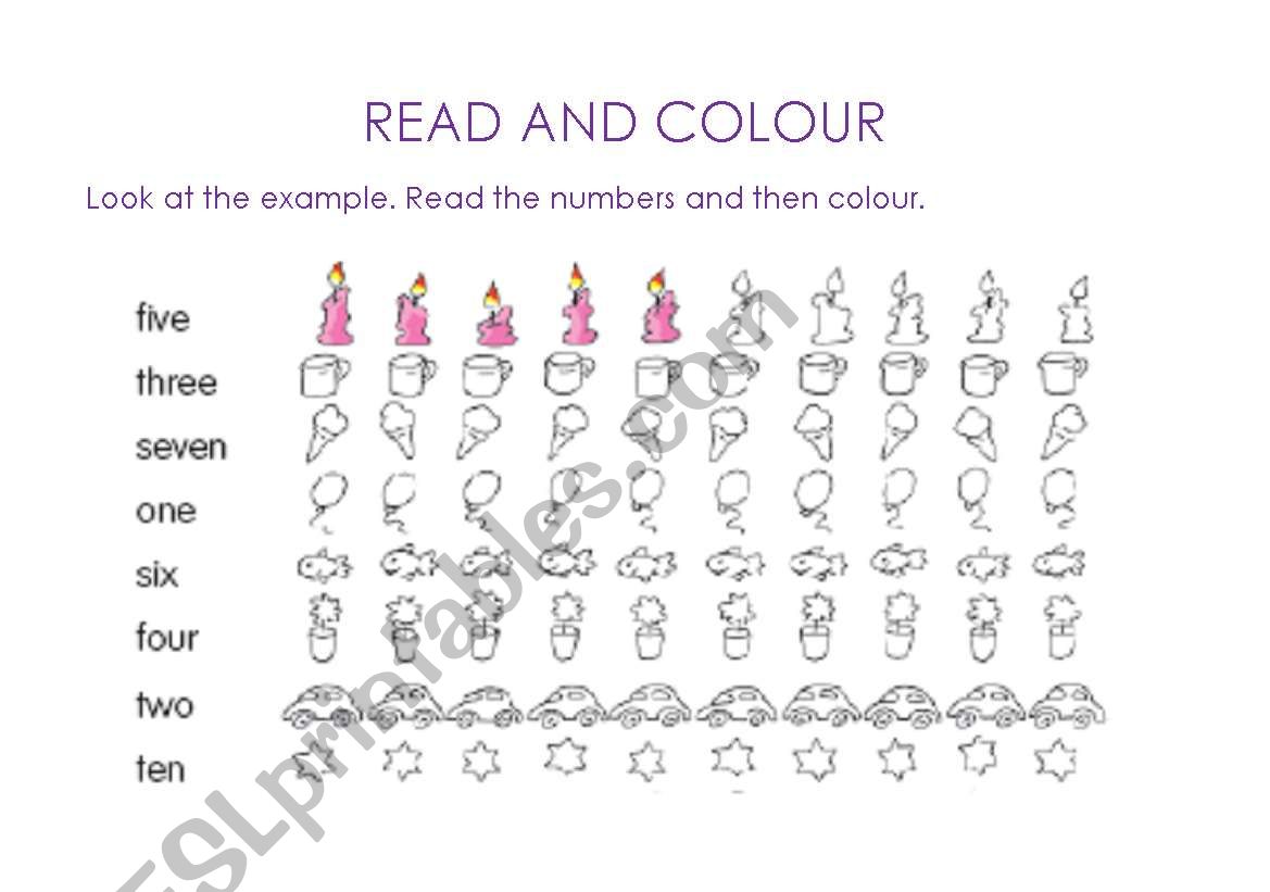 How many. Read and colour worksheet