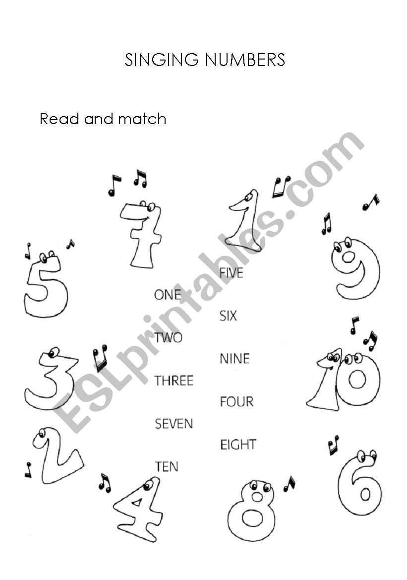 match the numbers worksheet