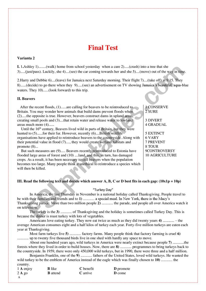 FINAL TEST worksheet