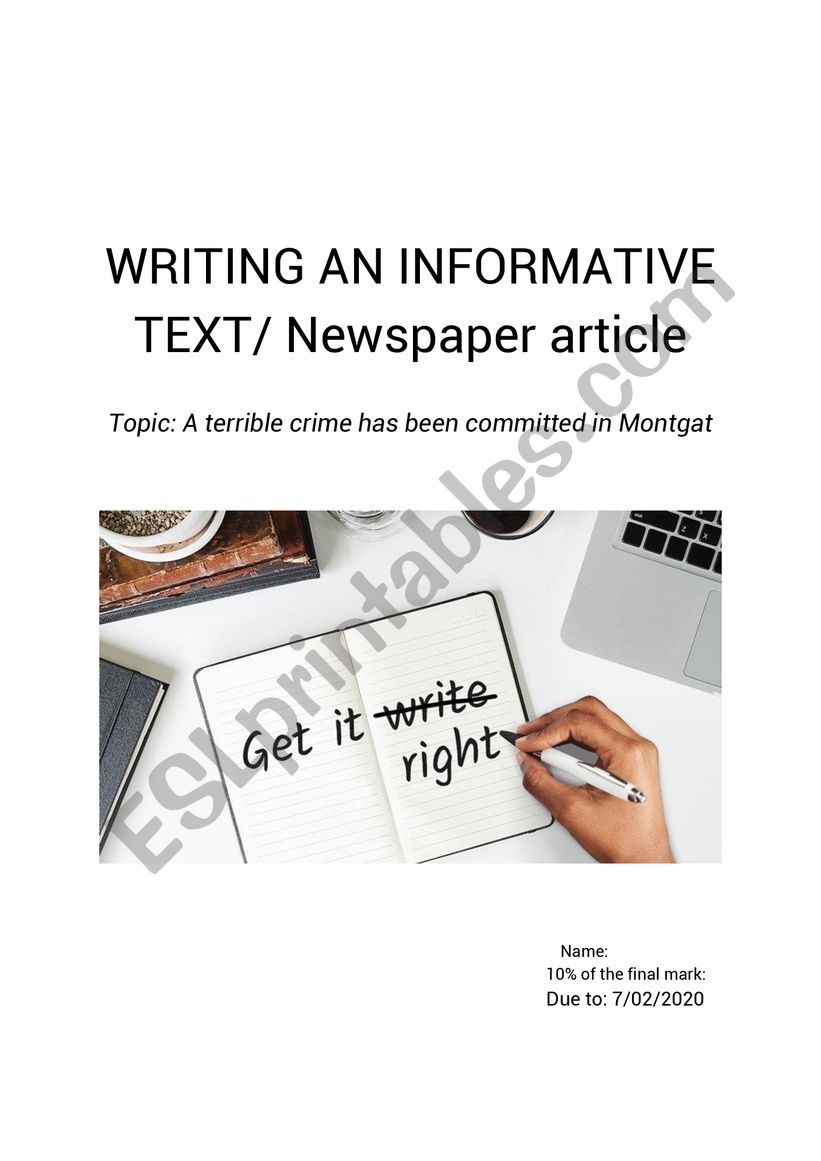 Informative text worksheet