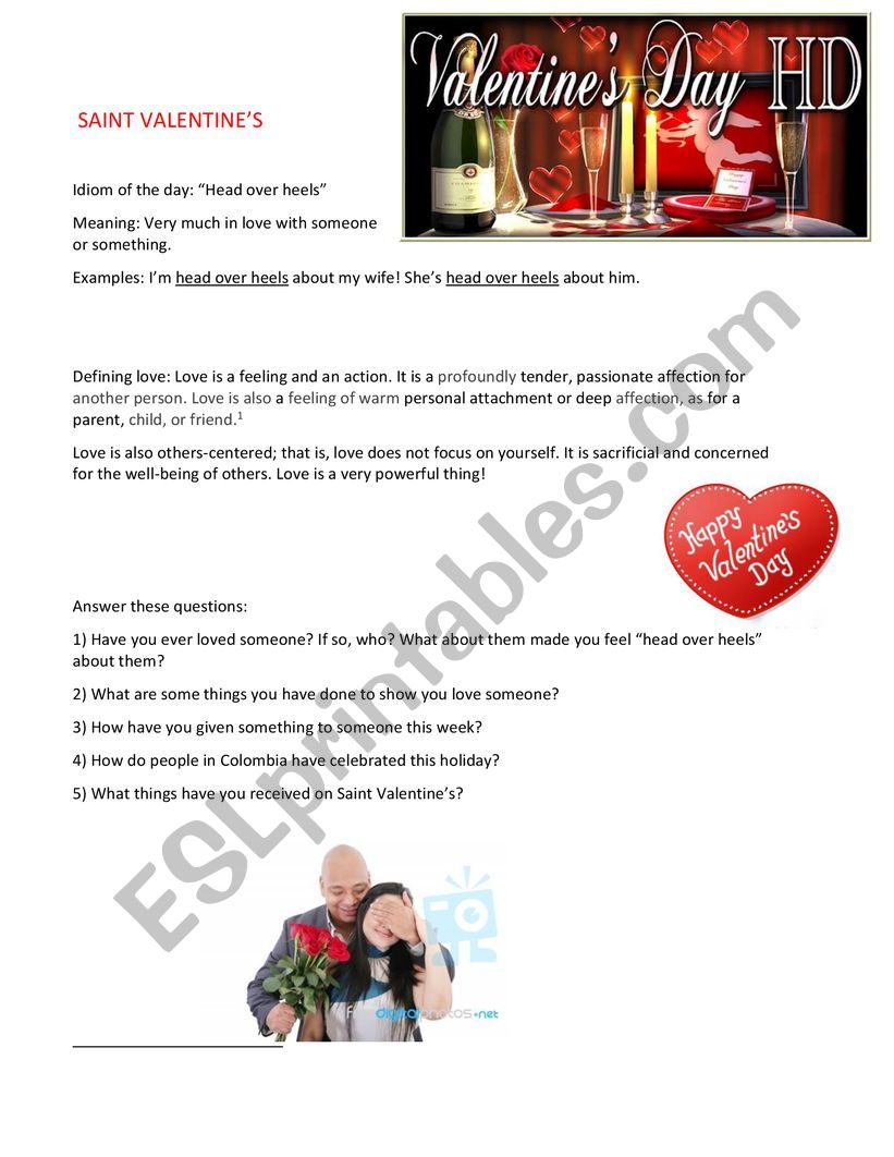 st valentines day worksheet