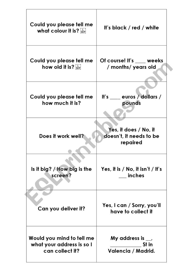 SPEAKING APPLIANCES worksheet