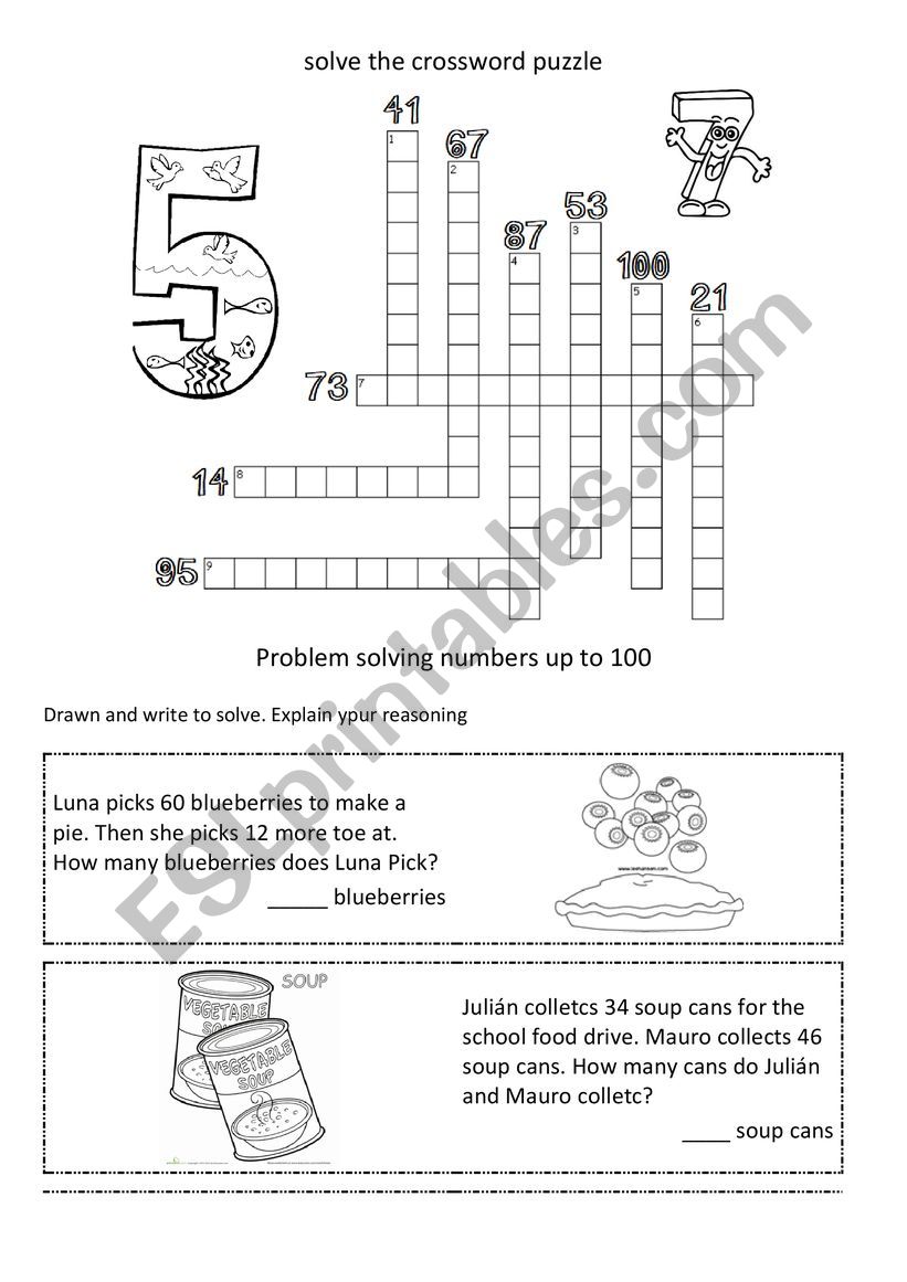 Problem solving numbers up to 100