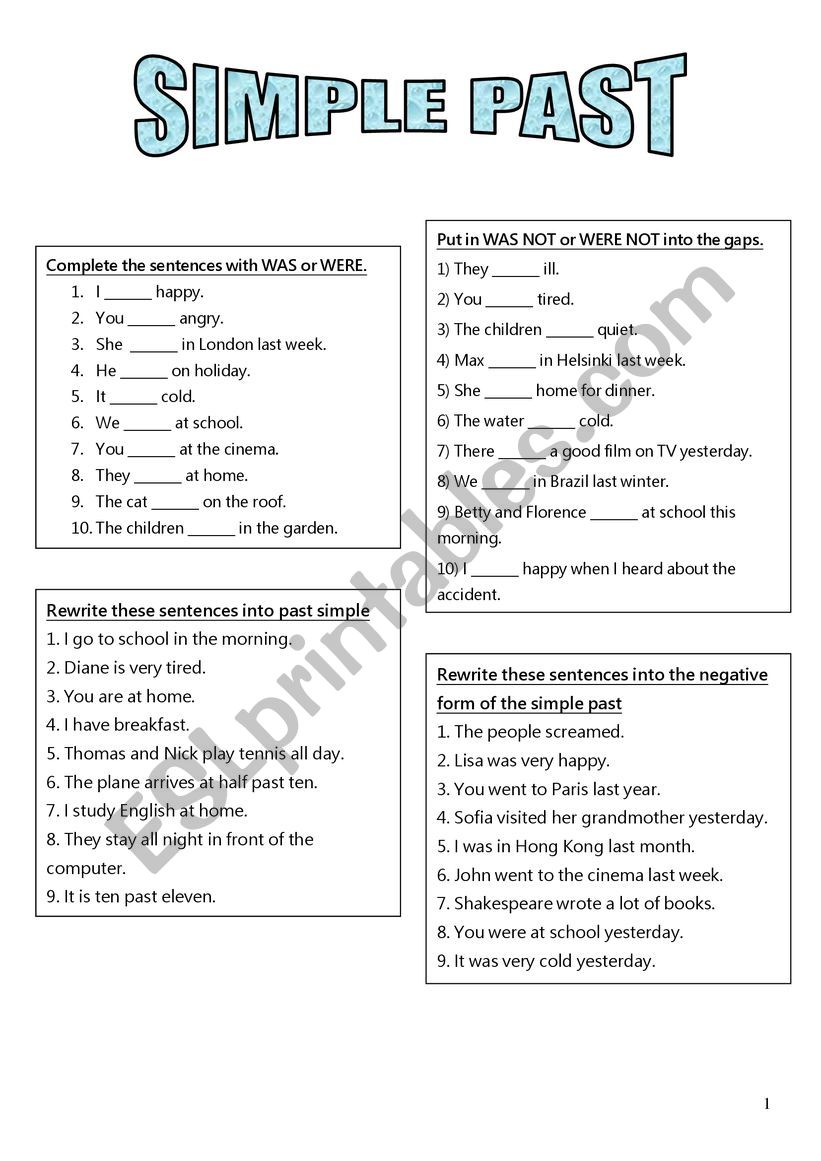 SIMPLE PAST worksheet