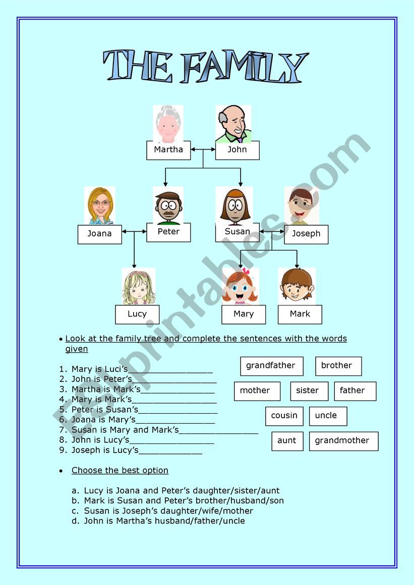 the family worksheet