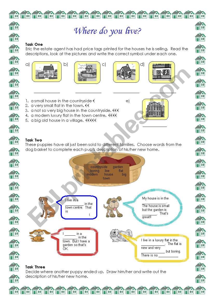 Where do you live? worksheet