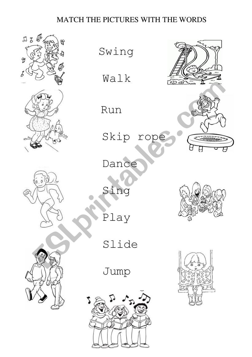 At the playground worksheet