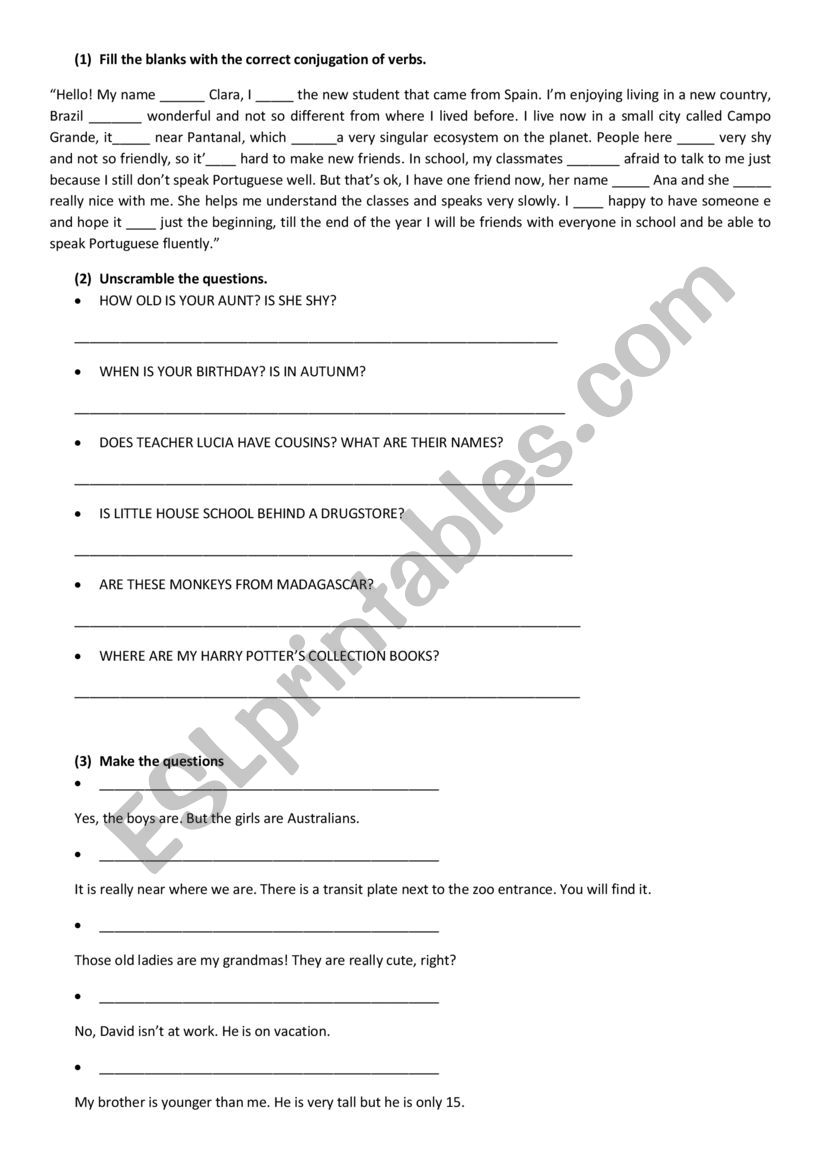 PRESENT - REVIEW worksheet